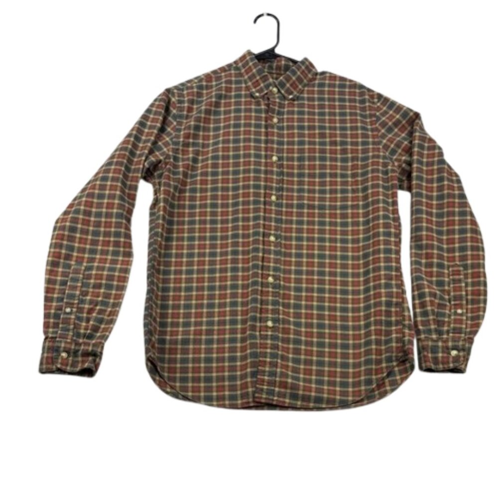 J.Crew Plaid Button Down Shirt  Size M  Cream/Red/Blue